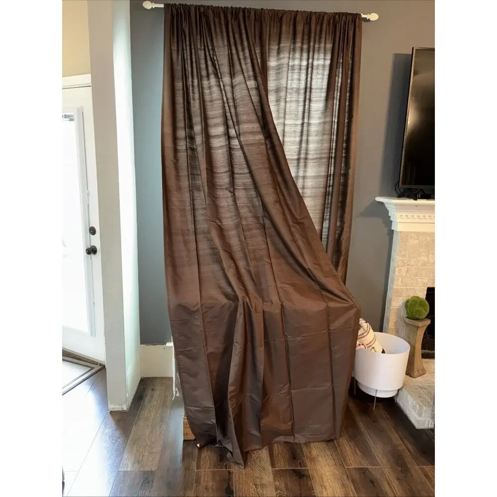 POTTERY BARN 2 Silk Dupioni Drape Curtain 108
